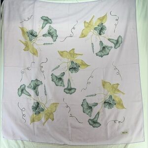 Aker Floral Scarf Purple Gray‎ Square 43” Small Flaw